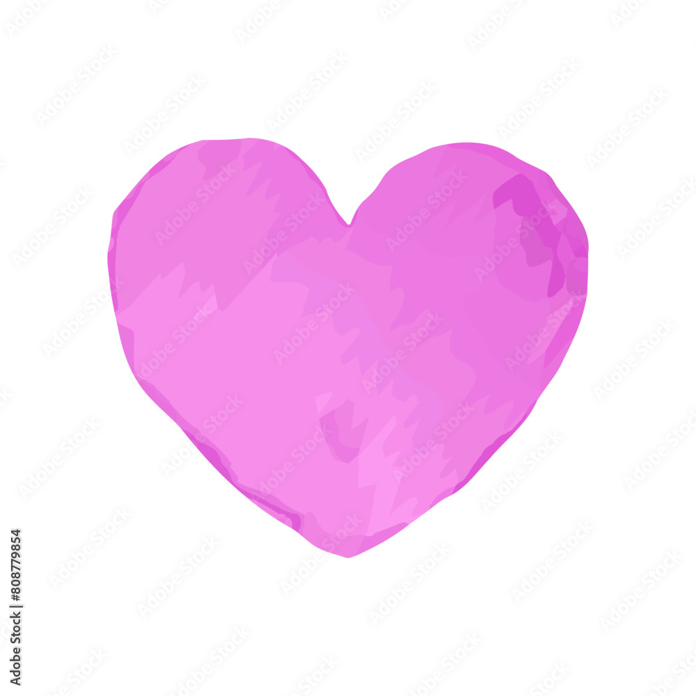 Pink Watercolor Style Heart Icon Illustration Vector