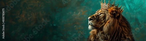 Enhance the details of the lion's face, especially the eyes and fur texture. Make the background a dark blue and add a subtle light to highlight the lion's face. photo