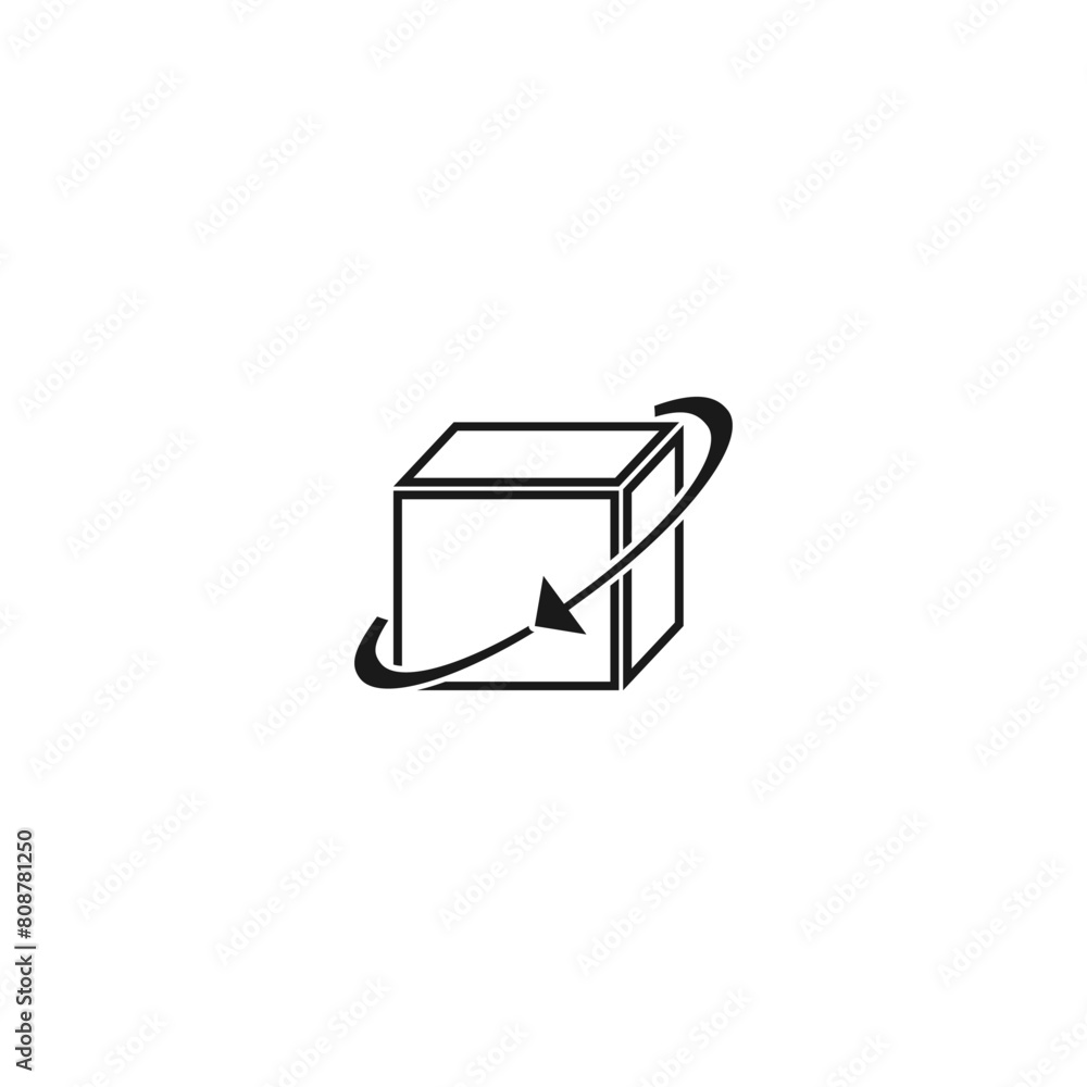 Fototapeta premium Free product return icon. Cargo box with arrows solid icon Free product return icon. Cargo box with arrows solid icon