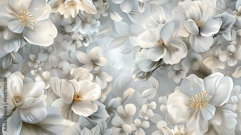 Soft Blue and White Floral 3D Wall Art Design
Soft Blue and White Floral 3D Wall Art Design