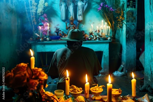 Santeria Followers Participating in Religious Rite photo