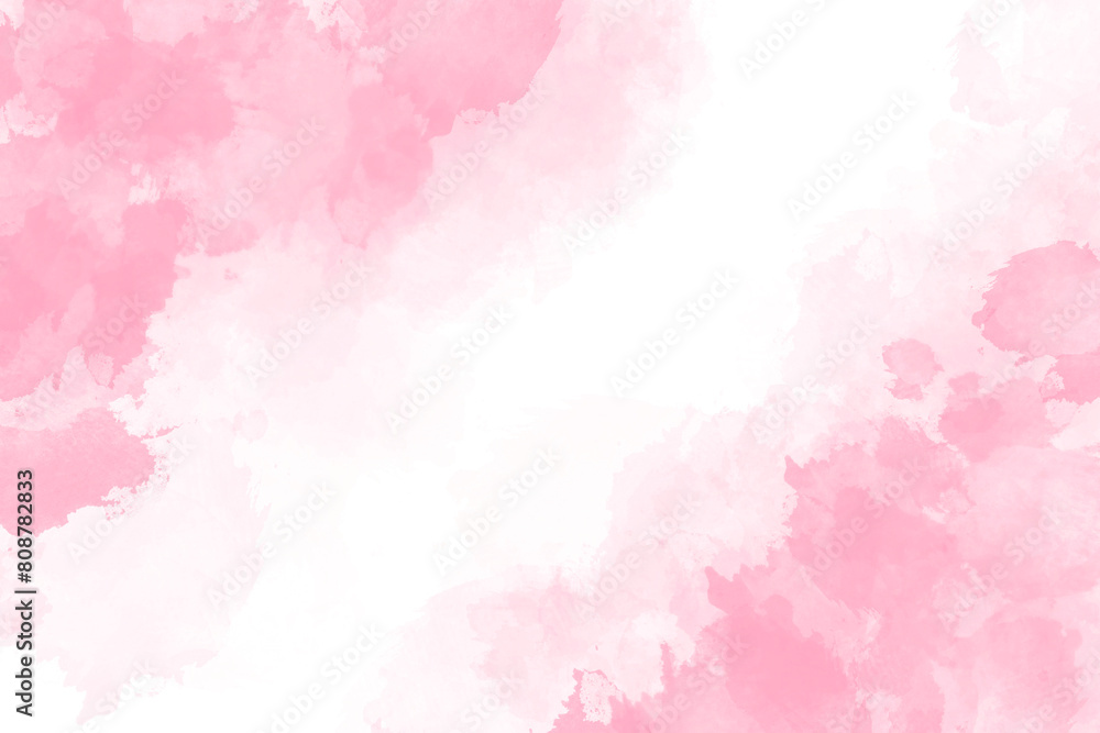 Abstract pink watercolor on transparent background texture on white, hand painted on paperpink. Abstract pink watercolor on transparent background texture on white, hand painted on paperpink.