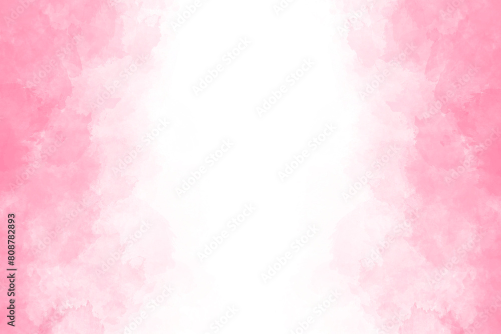 Abstract pink watercolor on transparent background texture on white, hand painted on paperpink.