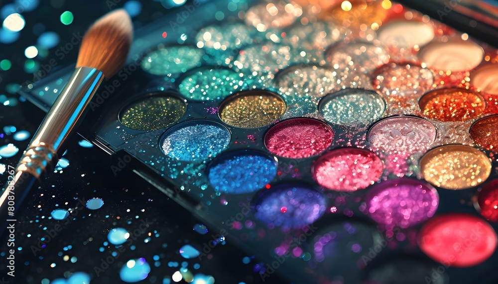 Sparkling Eyeshadow Palette with Makeup Brush Sparkling Eyeshadow Palette with Makeup Brush