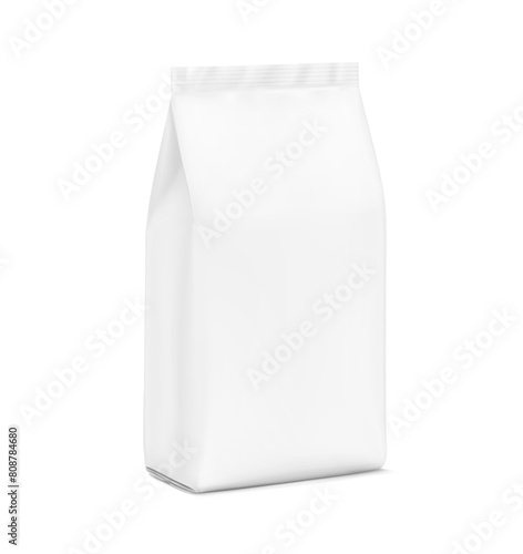 Vertical bag mockup. Front view. High realistic. Vector illustration isolated on white background. Ready for use in presentation, promo, advertising and more. EPS10