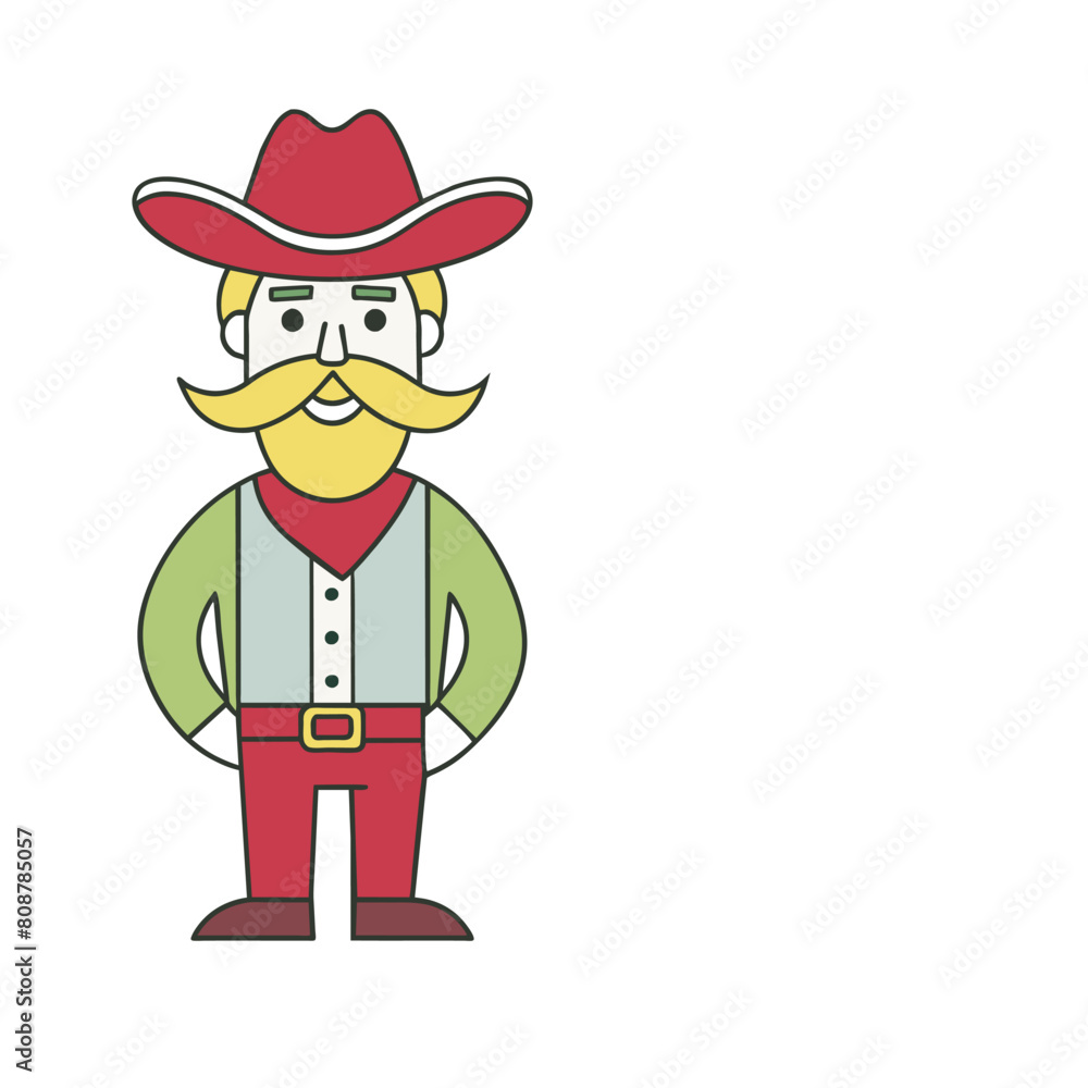 Cartoon character with a scandinavian cowboy hat and a cowboy hat Cartoon character with a scandinavian cowboy hat and a cowboy hat