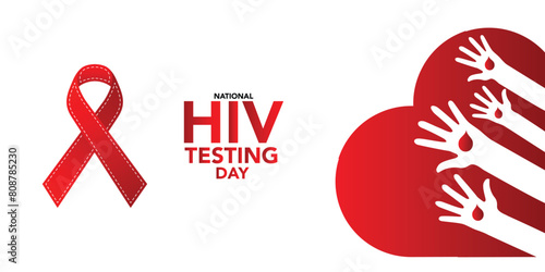 HIV Testing day is observed every year on June 27th. banner design template Vector illustration background design.
