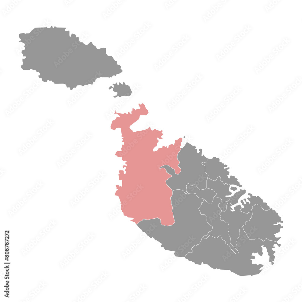 Obraz premium District 12 map, administrative division of Malta. Vector illustration.