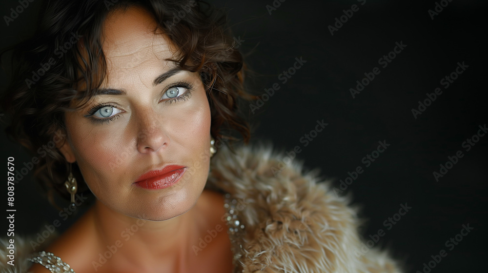 Portrait d'un femme ronde mature d'environ 40 ans avec un boa de ... wallpaper 2