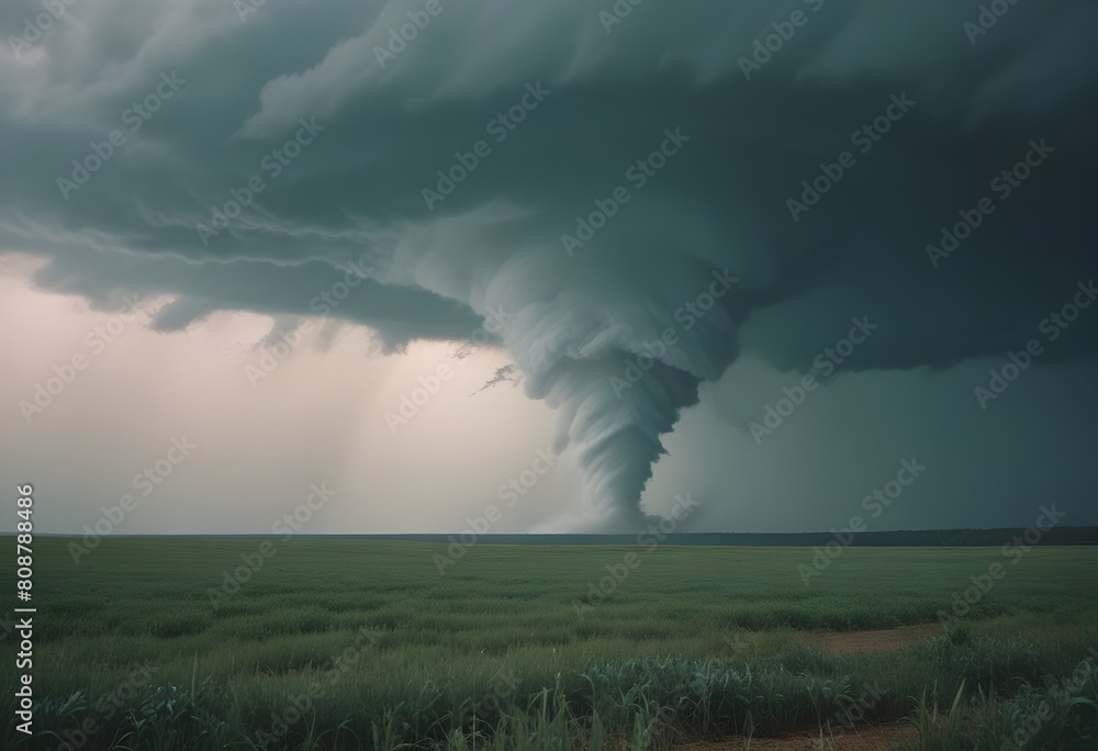 Tornado backdrop: tornado rips through the earth.