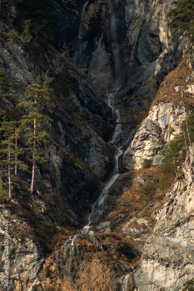 waterfall in the mountains waterfall in the mountains