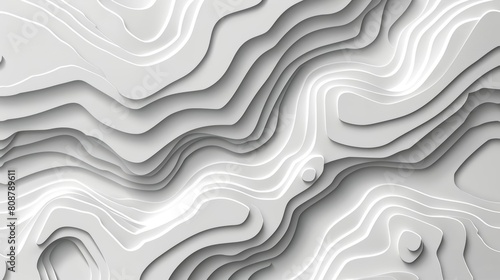 Topographic lines, light gray background vector illustration, topography pattern