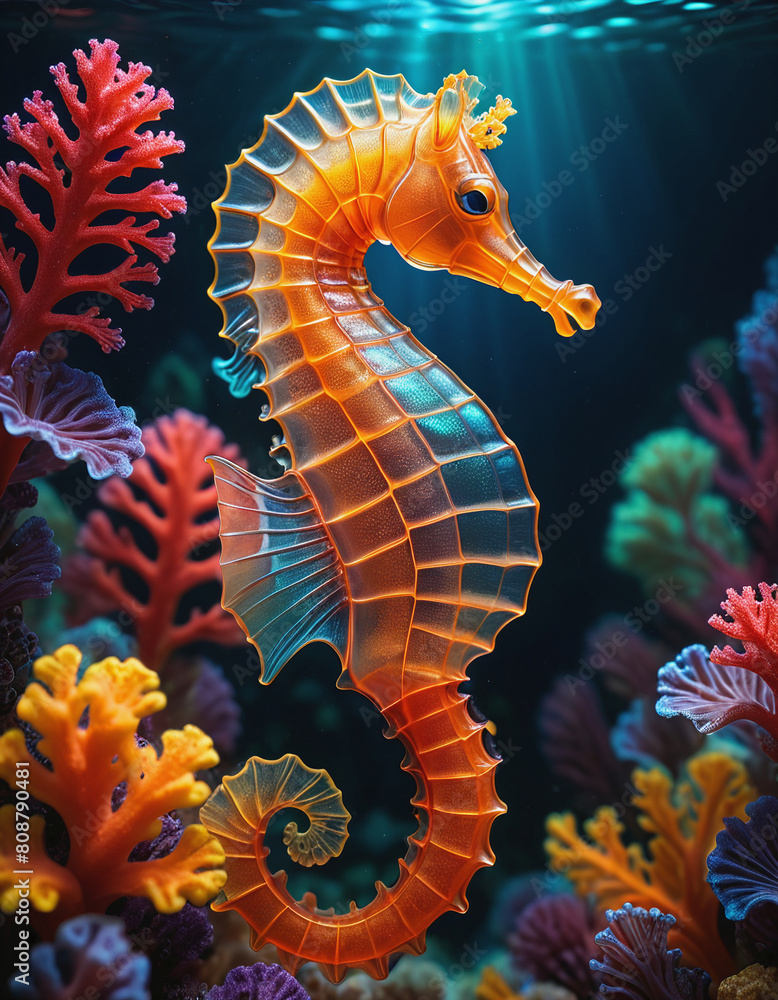 Sea horse under sea Sea horse under sea