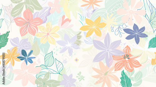 Background of flower on soft pastel color in blur style.