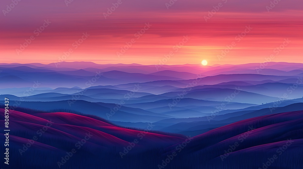 A serene landscape where the horizon shows distinct horizontal layers, each mimicking a vibrant sunset with rich oranges, deep reds, and soft purples, creating a layered tapestry of evening colors. A serene landscape where the horizon shows distinct horizontal layers, each mimicking a vibrant sunset with rich oranges, deep reds, and soft purples, creating a layered tapestry of evening colors.