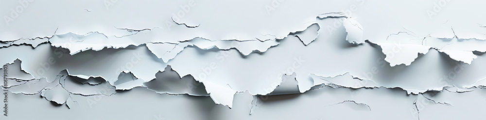 ripped paper with holes on a white background