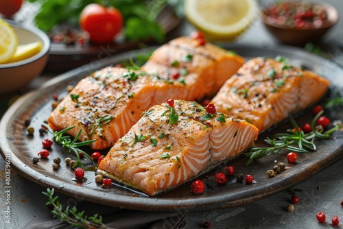 salmon grilled on a grill professional advertising food photography