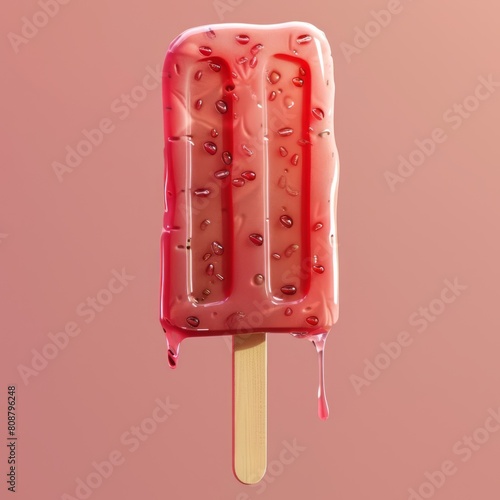 a 3d rectangle ice cream lolli with jam