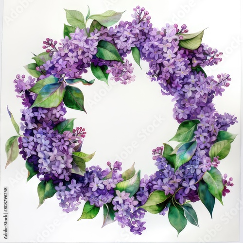wreath of lilac flowers 