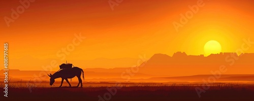 summer background with camel in the desert © Siasart Studio