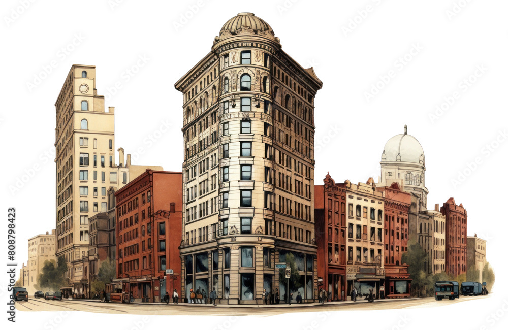 Fototapeta premium PNG Toronto Flatiron landmark vehicle city