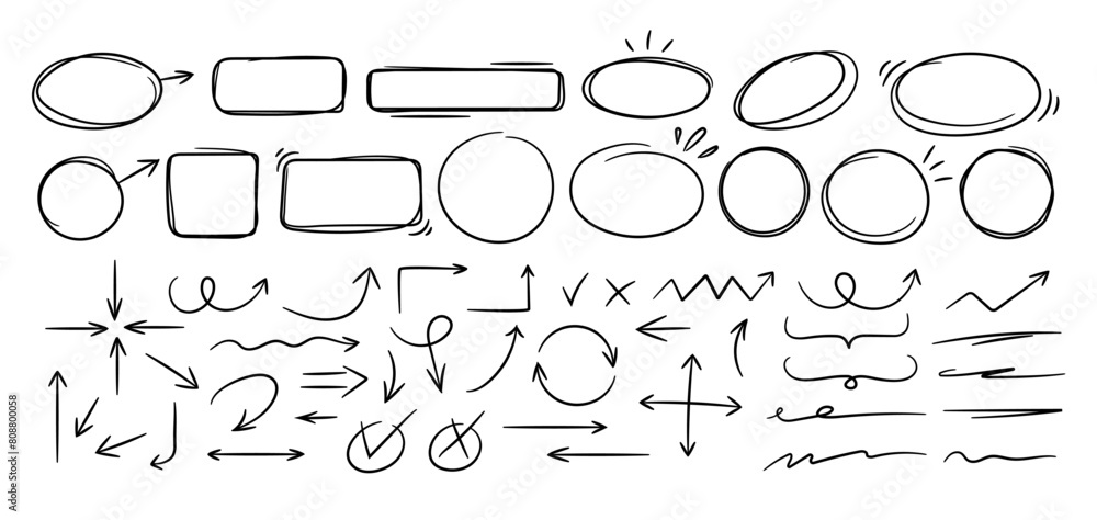 Photos Sketch line frames, pointers