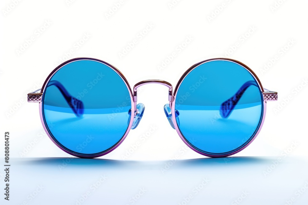 Summer sunglasses with modern and minimal style isolated on white background Summer sunglasses with modern and minimal style isolated on white background
