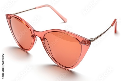 Elegantly pink summer sunglasses, showcasing a fashion accessory isolated on white photo