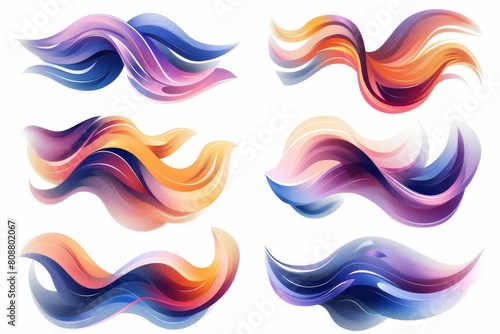 Set of abstract Modern graphic elements with dynamical colored forms Template for the design of a logoVector Illustration photo
