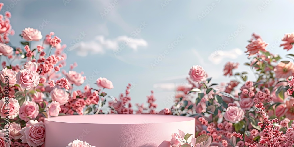 Pastel Podium Surrounded by Spring Roses Pastel Podium Surrounded by Spring Roses