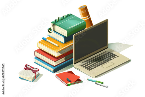 Laptop Computer on Top of Books