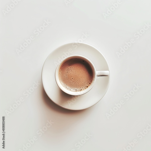 Zen Moment: Aerial View of Coffee in a Classic White Saucer