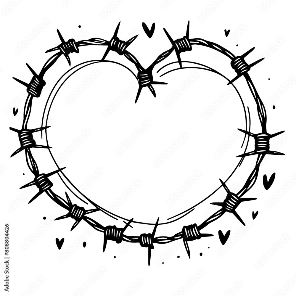 Obraz premium Heart Shaped Wire Frame Vector