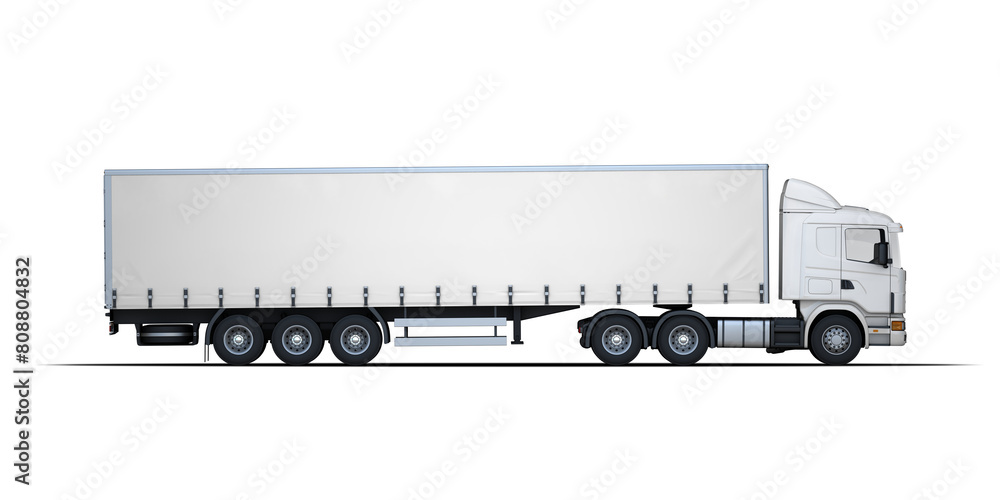 Truck Camion Mockup 3D Rendering on Isolated Background