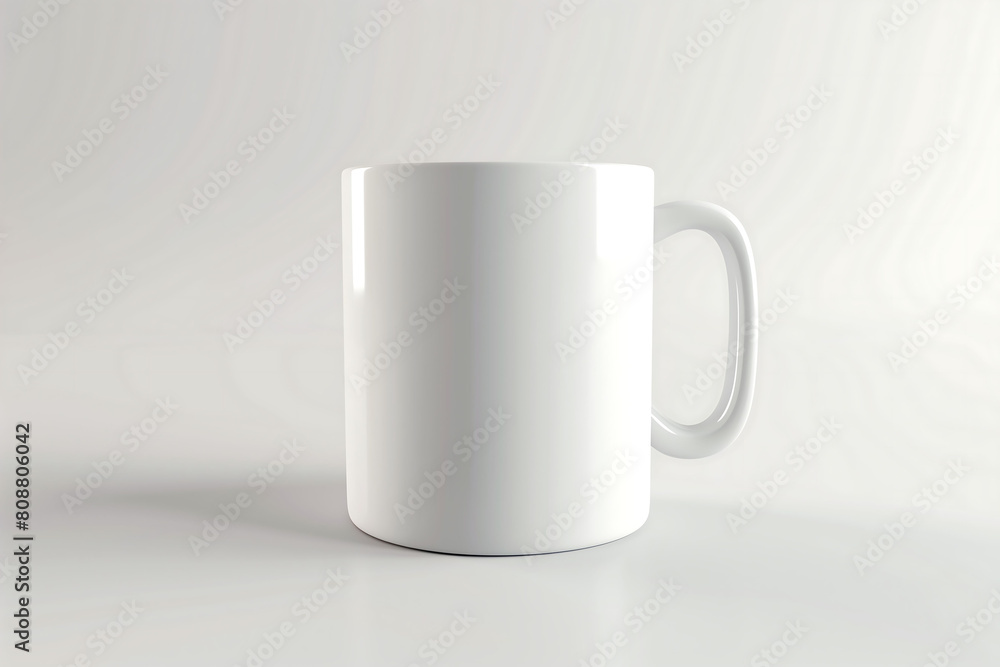 Minimalist Chic: Plain White Coffee Mug on a Light Background Minimalist Chic: Plain White Coffee Mug on a Light Background