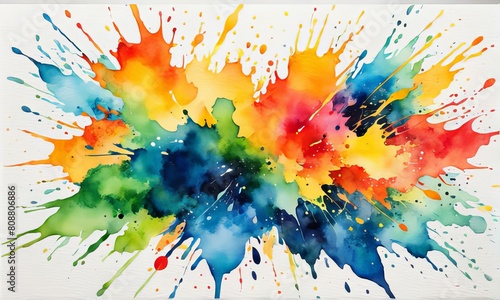 abstract colorful watercolor background, Colorful smoke watercolor against a white background, perfect for vibrant and artistic designs. posters, covers, and artistic projects.splash watercolor