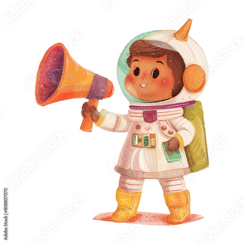 cute astronaut speaking with megaphone (16)