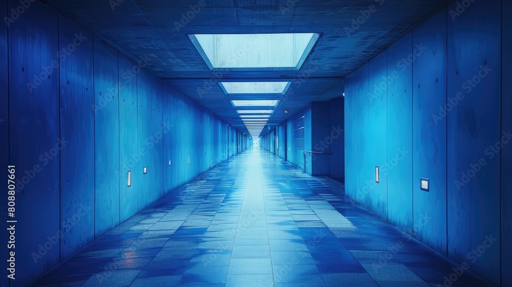 light at the end of the tunnel, beautiful modern blue gradient background for websites, with space for text.