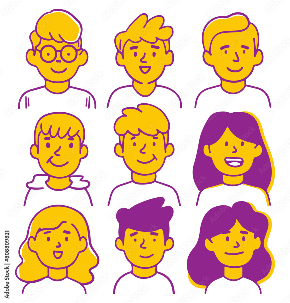 simple people character outline style. two colors only. simple people character outline style. two colors only.
