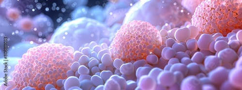 Detailed illustration of white fat cells