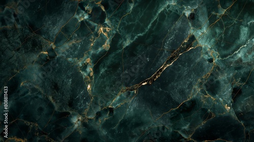 texture of green and black marble with yellow veins. AI generation
