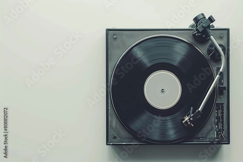 Vintage Record Player With Red Vinyl Disc