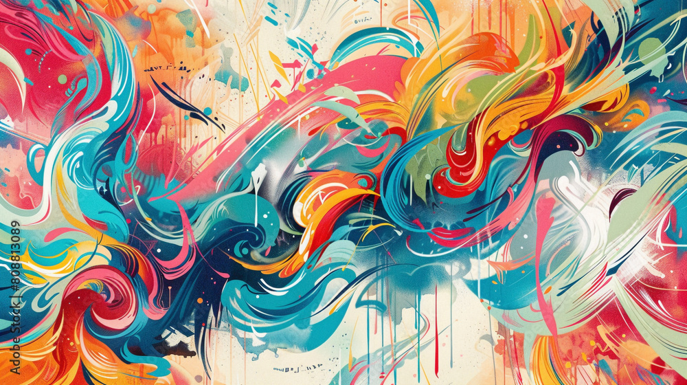 Beautiful and attractive wallpaper of Arabic Calligraphy with pretty colourful background.