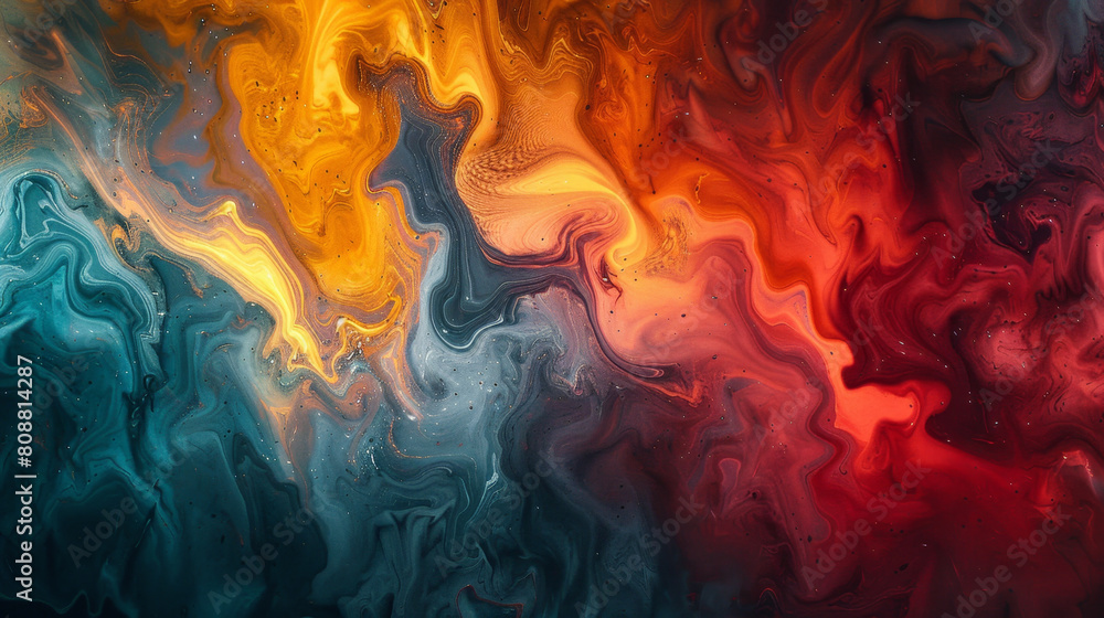 Abstract canvas depicting the chaos of overthinking through colorful swirls and shapes. Abstract canvas depicting the chaos of overthinking through colorful swirls and shapes.