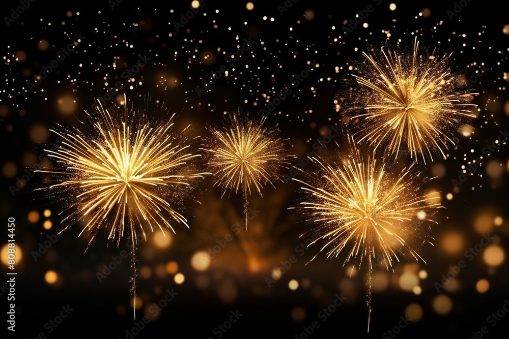 Generative ai on theme festive brightly fireworks on twilight background high in dark sky Generative ai on theme festive brightly fireworks on twilight background high in dark sky