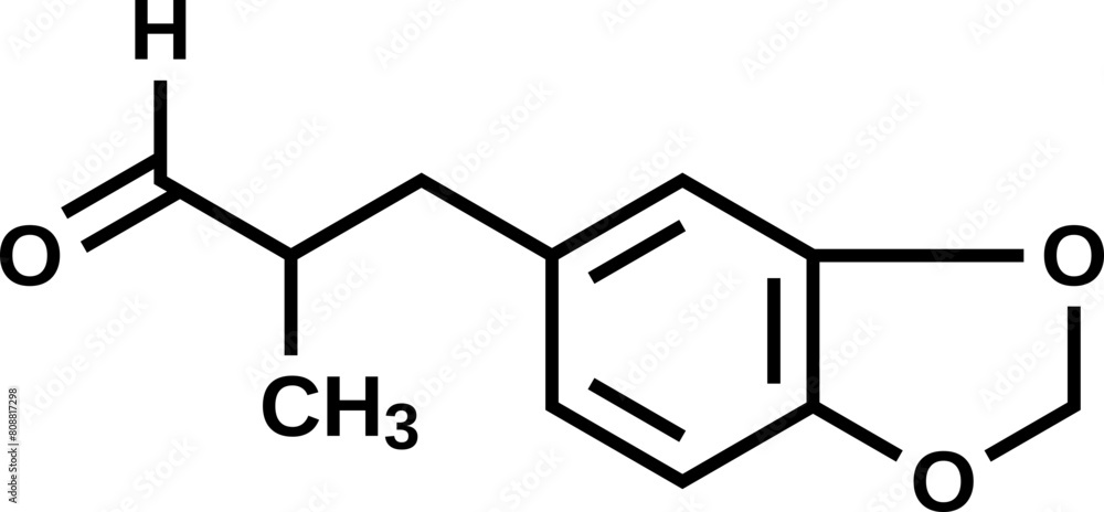 Helional structural formula, vector illustration Helional structural formula, vector illustration
