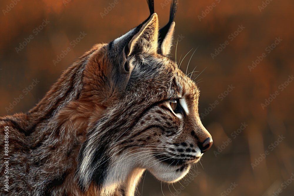 Obraz premium Close-Up of Iberian Lynx With Blurry Background