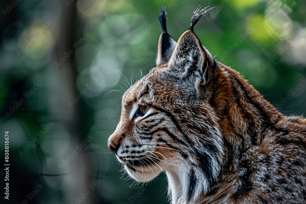 Fototapeta premium Close-Up of Iberian Lynx With Blurry Background