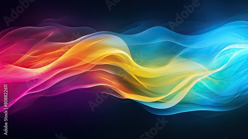 Abstract waves of vibrant colors pulsating and swirling