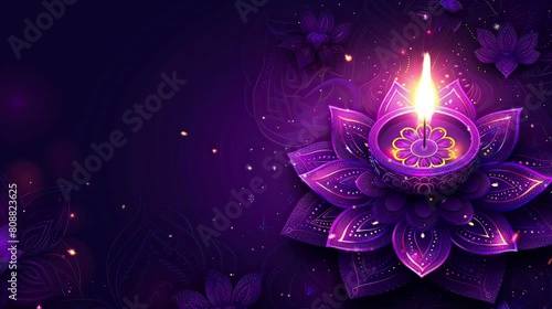 background with flowers for diwali or vesak day photo